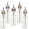 Day The Of Dead Party Decorations With Skull Paper Straws For Decor Event