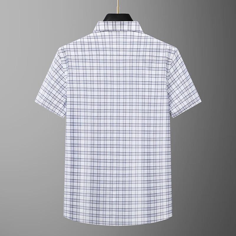 Dibenze Men's Plus Size Plaid Short Sleeve Shirt