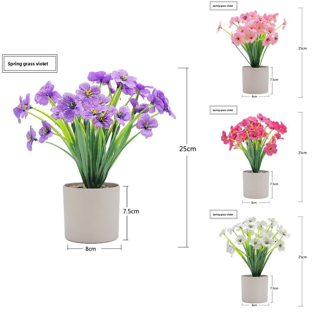 Artificial Flower Matthiola Incana Silk Screen Print For Home Garden Decor With Plastic Material