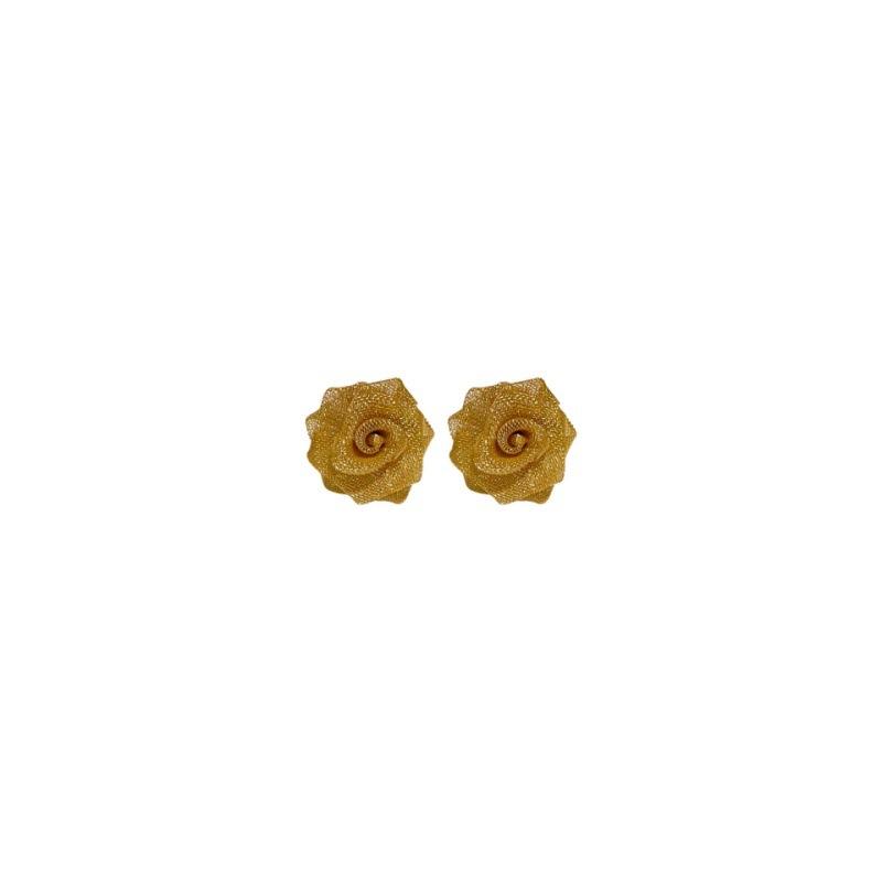 Fashion Gold Rose Stud Earrings for Women's High-end Sense of Trendy and Cool Personality Earrings, Versatile High-end Simple Ear Jewelry Wholesale