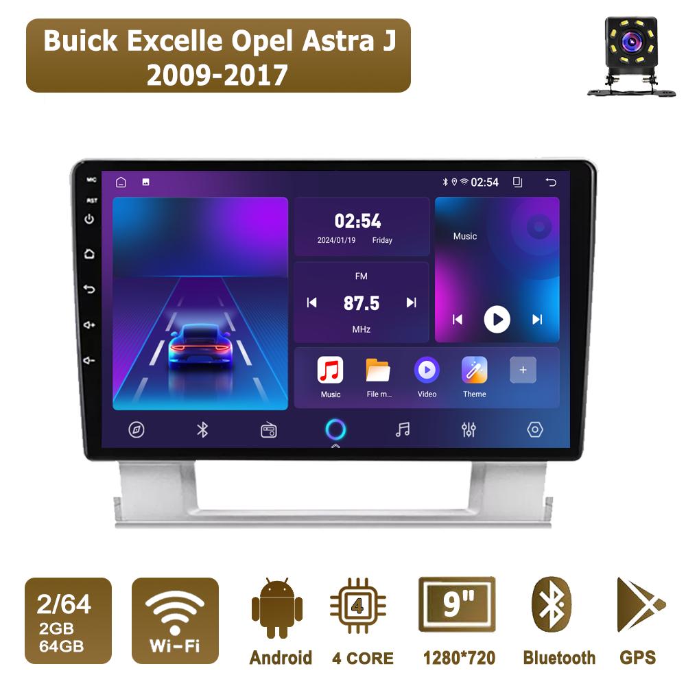 

Android Car-Play Car Radio For Buick Excelle Opel Astra J 2009-2017 Multimedia Player Head Unit Stereo GPS Navigation BT WIFI,2+64GB срібний
