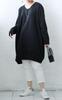Gold Japan Plus Size Cocoon Long Perfect for and Size 4L Women's Tunic, Sleeve, Fleece-Lined, Fall, Spring, Autumn, Winter, Cros-140107, Black,