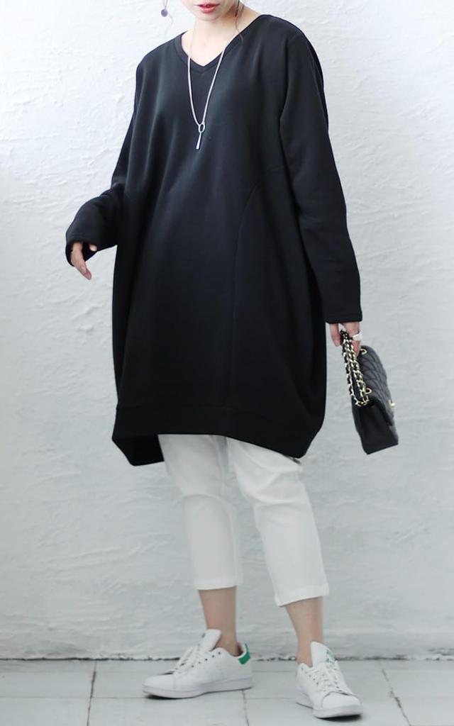 Gold Japan Plus Size Cocoon Long Perfect for and Size 4L Women's Tunic, Sleeve, Fleece-Lined, Fall, Spring, Autumn, Winter, Cros-140107, Black,