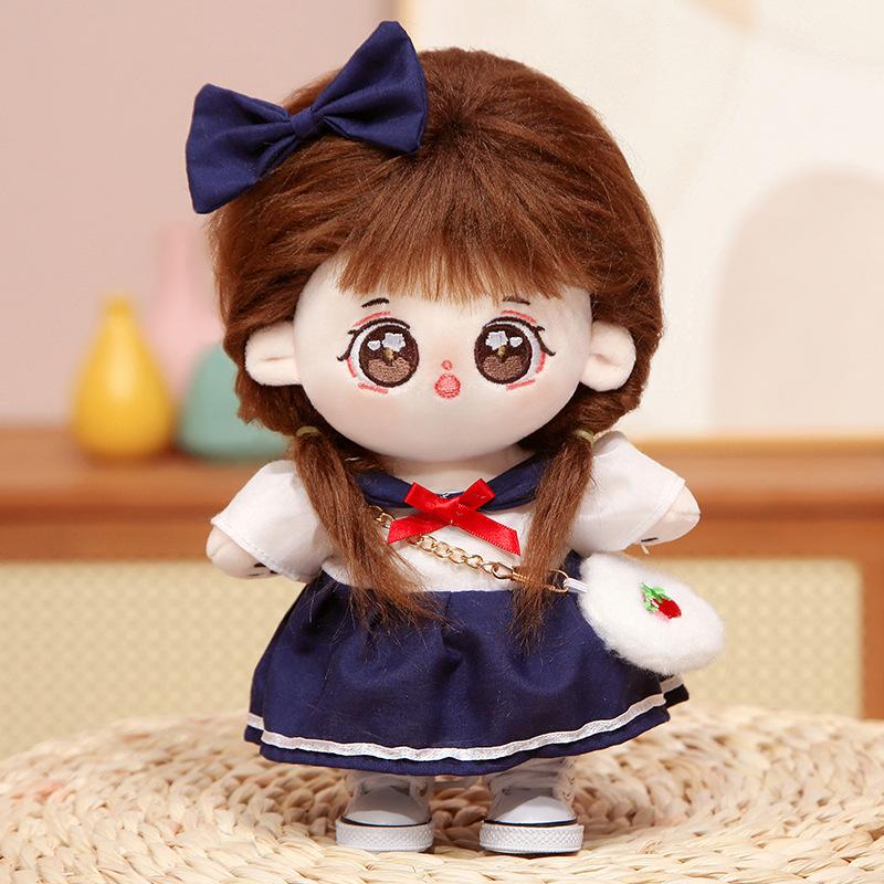 

20 см хлопковая кукла с одеждой плюшевая кукла девочка нарядная кукла девочка пара знаменитость подарок 20cm (with skeleton)