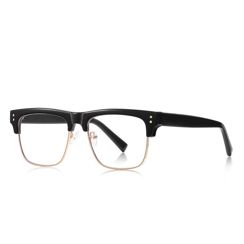 TR90 Stylish Anti-blue Lightweight Reading Eyeglasses Transparent Oversized Square Glasses Male Half Frames Professional Presbyopia Eyeglasses 0