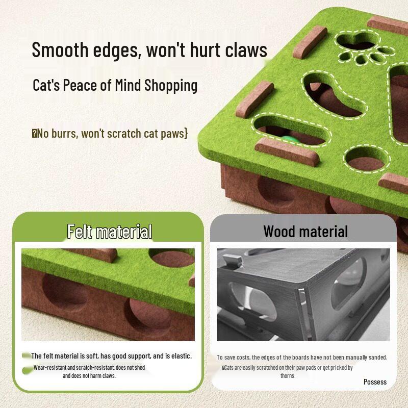 Cat Maze Toy: Educational Self-Entertainment Box with Teaser Bell Ball for Kittens and Young Cats