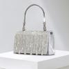 Tassel Rhinestone Handbag for Female Niche Design, Hot Stamping Diamond Dinner Bag, Metal Handle Flip Shoulder Crossbody Bag, Sparkling Diamond