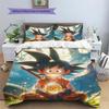Funda de Almohada y Funda Nórdica con Dibujo de Goku Set de Ropa de Cama Creativa de Anime para Dormitorio Regalo Especial para Fans.-TING