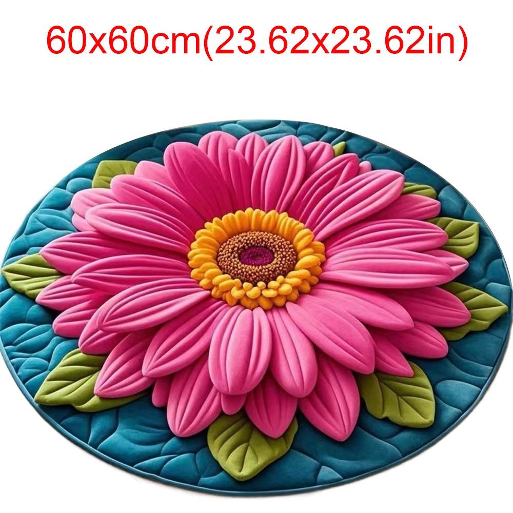 Soft Sunflower Mat Special-shaped Flower Carpet Door Gasket  for Living Room Tea Table Bedside