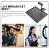 Lurrose Microphone Stand Tray with Mounting Phone Holder Sheet Music Small Item Holder Microphone Accessory Shelf Live Broadcast Stand Musical