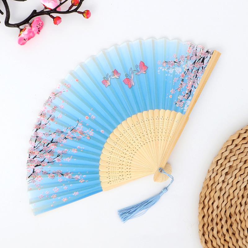 Hanfu skládací vějíř pro ženy inspirovaný japonským a čínským stylem – Scénický tanec bambusový styl