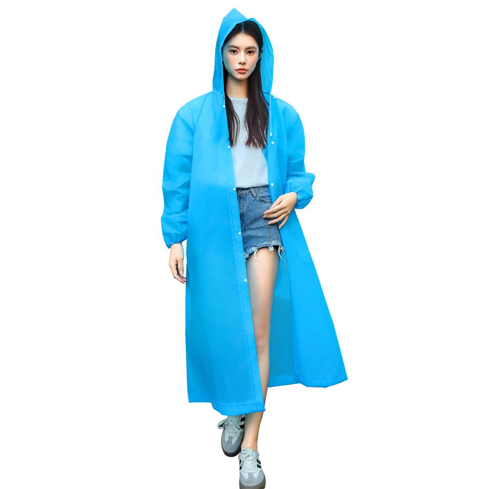 

Многоразовый дождевик-пончо с капюшоном на шнурке и эластичными манжетами, очень толстый, защитный, изолирующий, аварийный, для активного отдыха синий