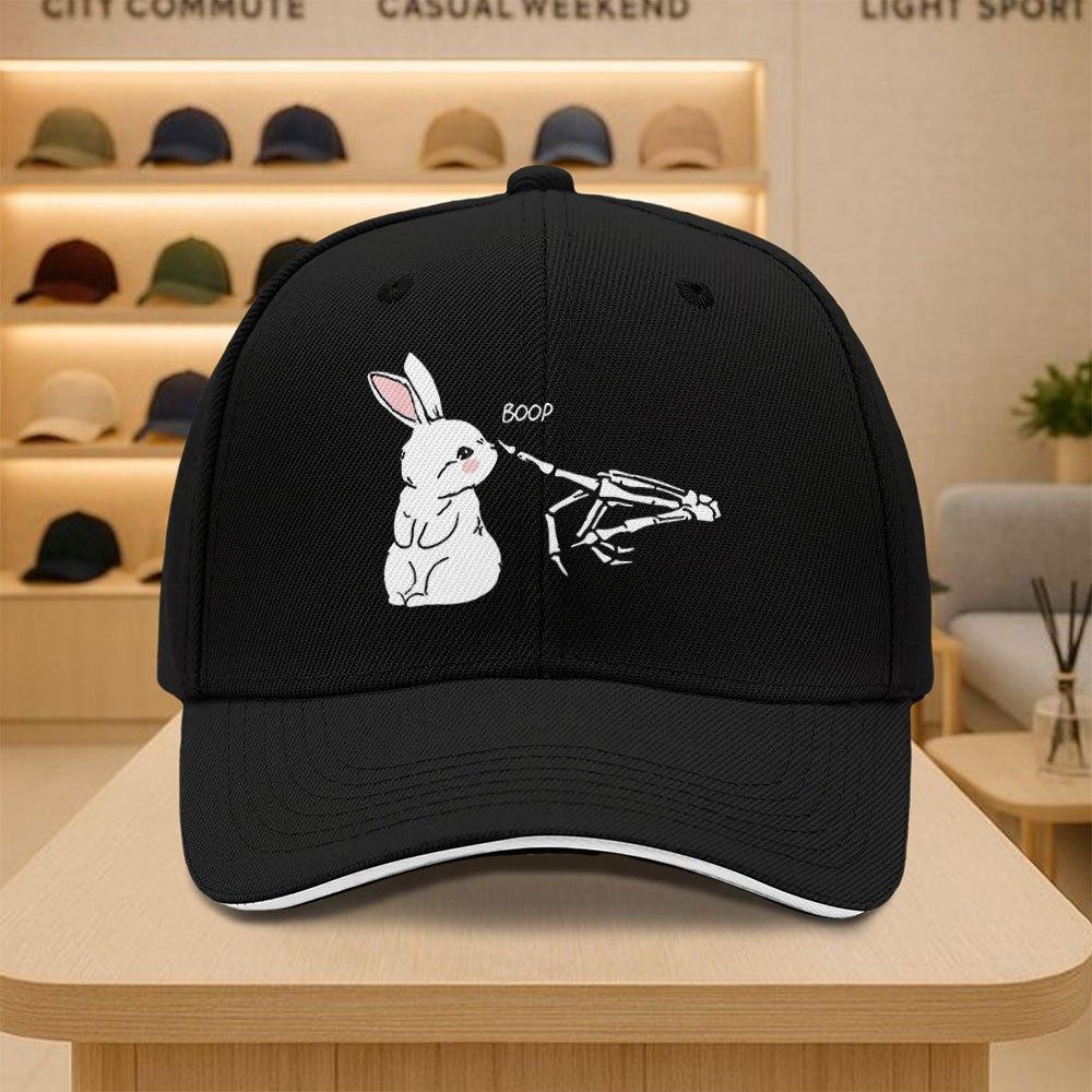 Goth Easter Rabbit Skeleton Boop Funny Graphic Baseball Cap Polyester Casual Adjustable Unisex Hat