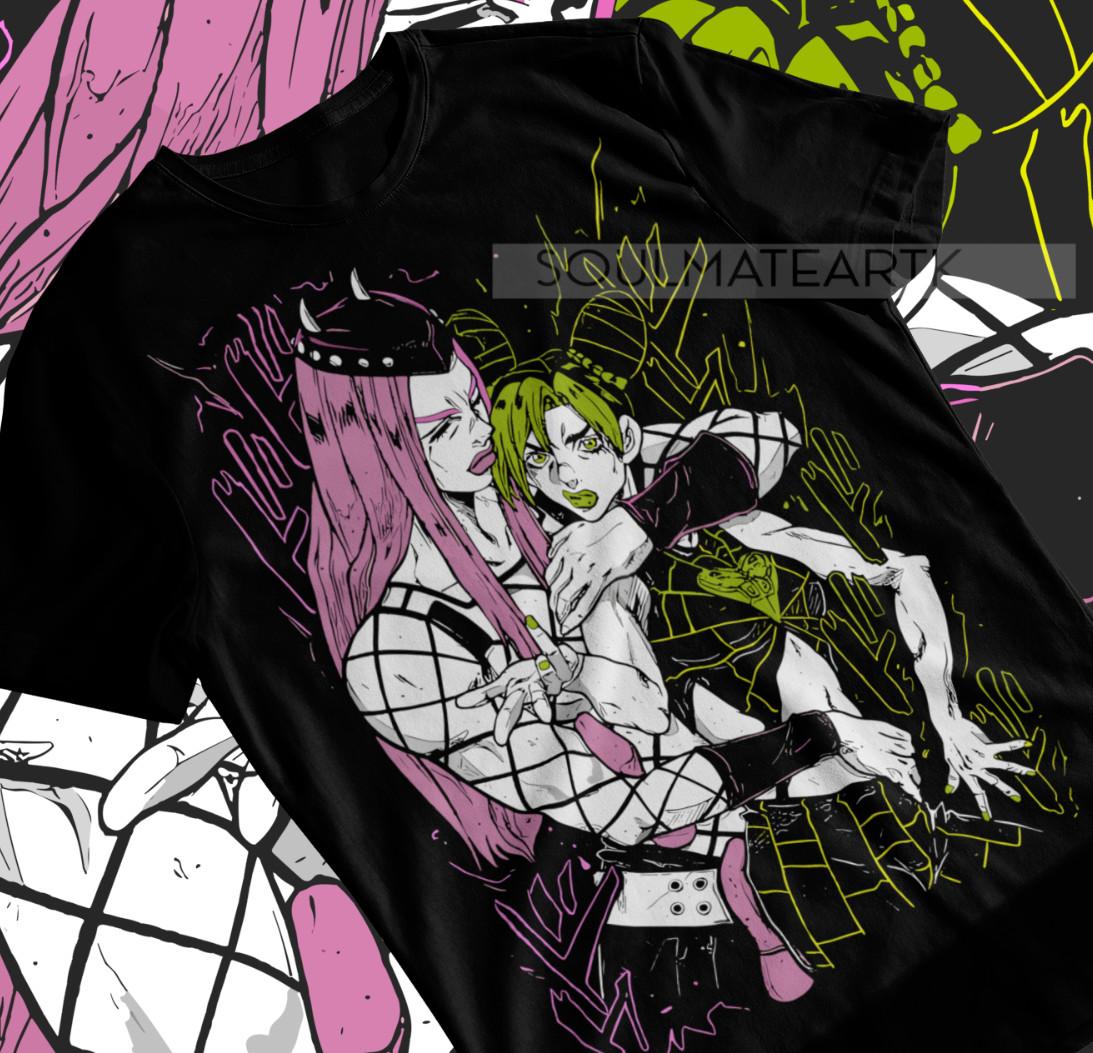 Jolyne Cujoh JoJo Bizarre Adventure T-shirt Stone Ocean Anime Girl Soft Tee S