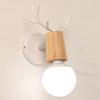 Set of 2 Modern Creative Wall Lamp Design Antlers Indoor Wall Lamp Wood and Metal Art Deco Wall Lamp (White)