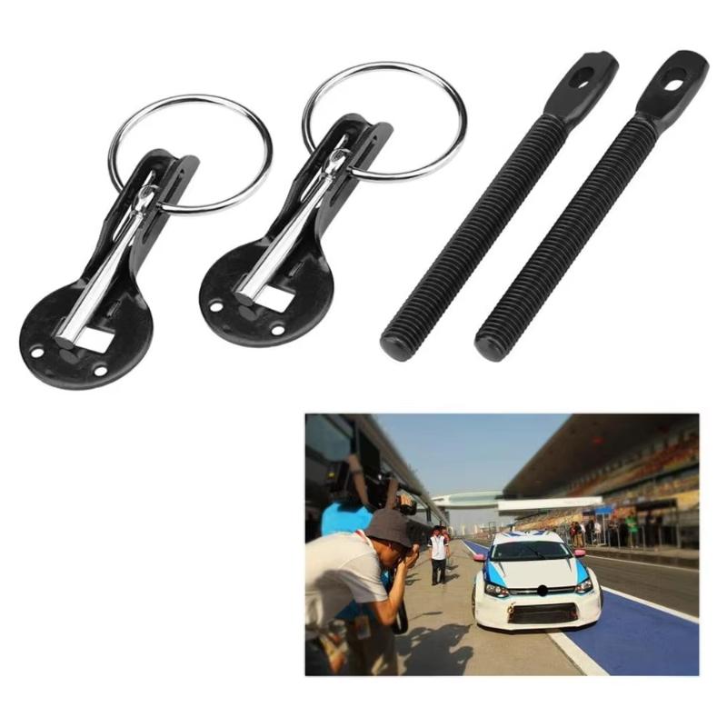 2 Stück Universelle Motorhaubenverriegelung Racing Aluminiumlegierung Haubenverriegelungsstifte Schnellverschluss-Haubenstifte Teile