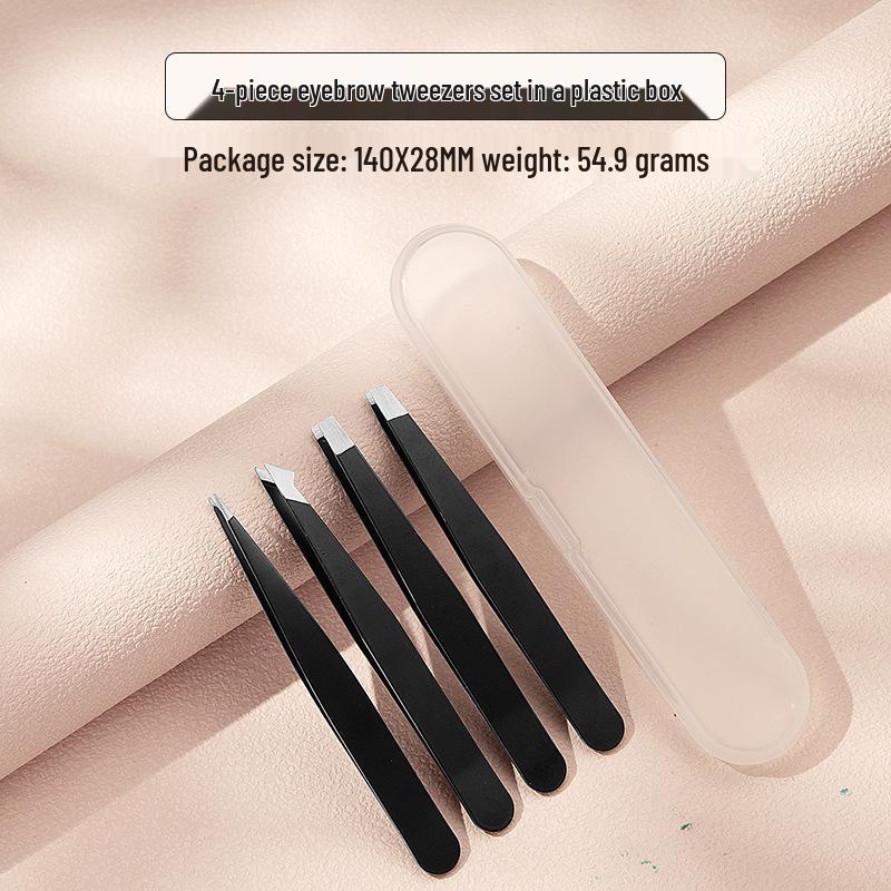 Stainless Steel 96-Piece Eyebrow & Beard Tweezers Set with Double Eyelid Stickers