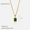 European and American INS Wind Simple Green Geometric Pendant Titanium Steel Clavicle Chain Women's Necklace Stainless Steel Jewelry