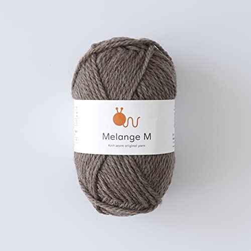 Knitworm Melange Yarn, 10 Balls, Medium, Medium Weight, 30g (60m), 60% Wool, 40% Acrylic (Brown)