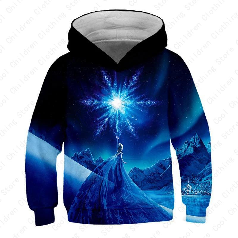 MINISO, Disney, Girl, Frozen, Sweatshirt, Anna, Elsa, Long Sleeve, Pullover, Autumn, Hoodie