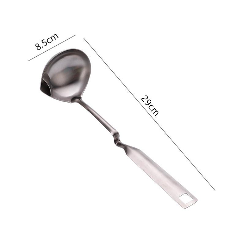 Round Skimmer Stainless Steel Colander Spoon Kitchen Gravy Oil Soup Fat Filter Fried Strainer Spoon with Long curved handle