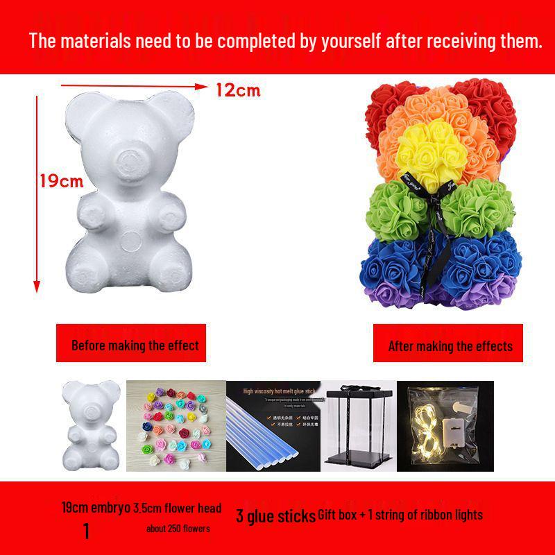 DIY Rose Bear Kit: Creative Foam Bear for Girlfriend's Birthday or Valentine's Day.