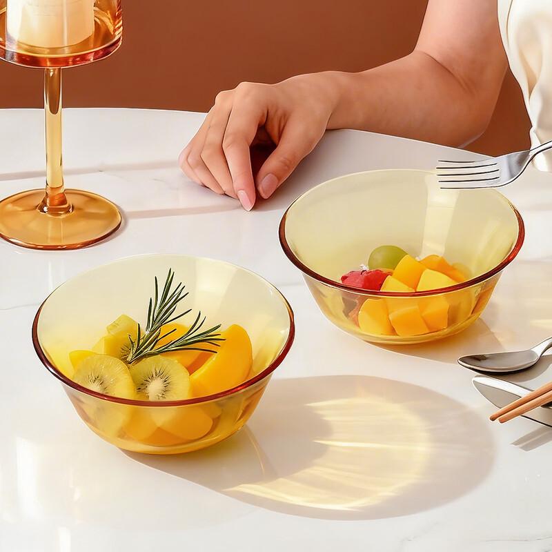 QINGPINGGUO Heat-Resistant Borosilicate Glass Bowl Set