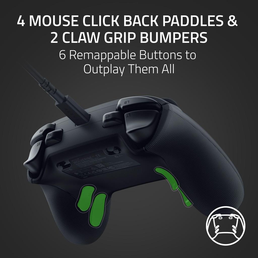 Razer Wolverine V3 Tournament Edition surpasses all others with 6 remappable buttons and a 1000Hz polling rate for competitive PC wired esports