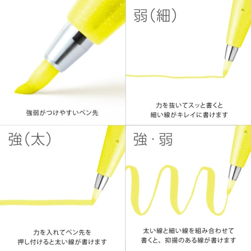 Pentel Brush Touch Felt Pen 6 Color Set SES15C-LM6STE