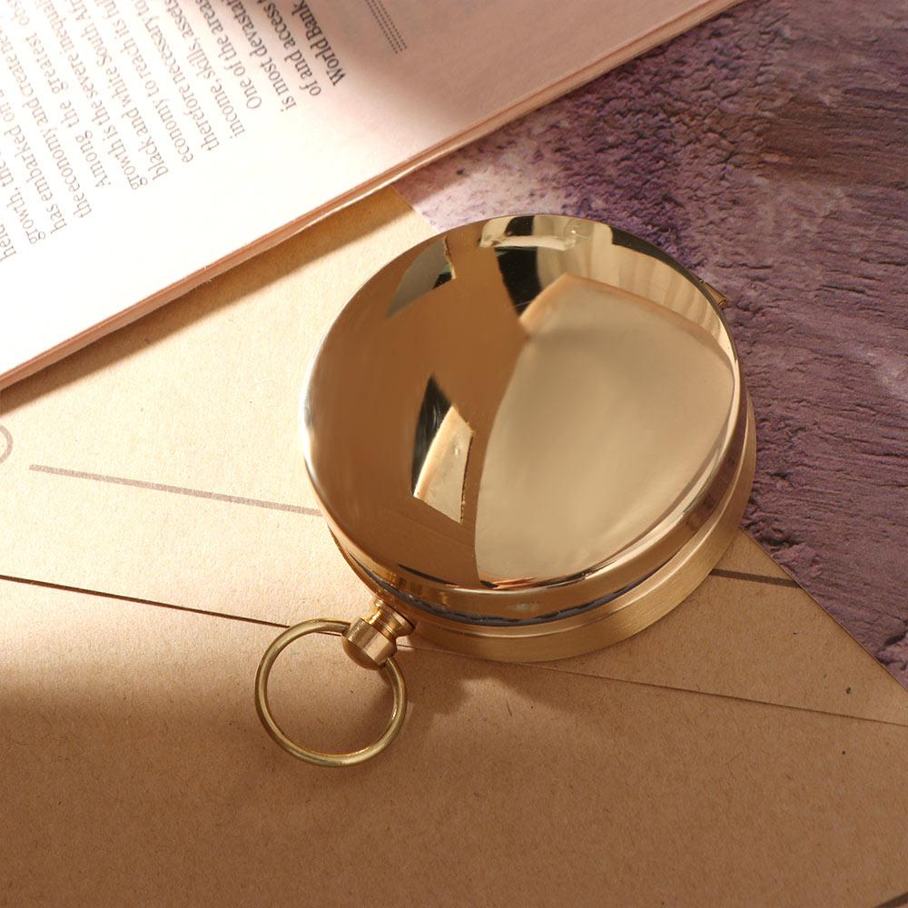 Luminous Pocket Compass Pure Copper Flip Compass Enhanced Navigation Compass  Outdoor Activities
