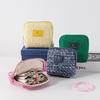 Fashion Jewelry Bag Travel Portable Large Capacity Multiple Lattice Scratch-Proof Jewelry Storage Bag Mini Handbag with Zipper