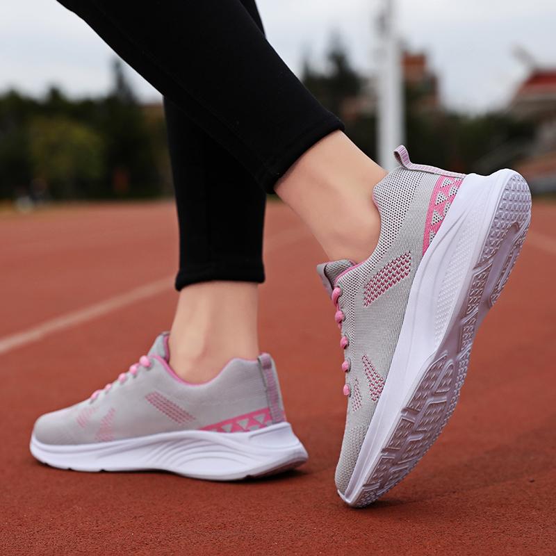 Women's Flying Woven Running Shoes Spring and Summer Low Cut Lightweight Breathable Mesh Casual Sports Shoes