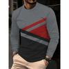 Mens T Shirt Stylish Striped 3D Print Long Sleeve Spring Fall Casual Vintage Round Neck Outdoor Sports T-Shirt for Men Daily Top