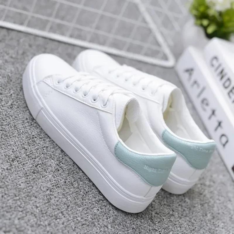 

Fashion Fashion Women s Vulcanize Shoes 2025 New in Casual Classic Solid Color PU Leather Shoes Woman Casual White Shoes Sneakers 40 небесно-голубой