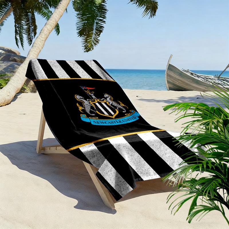 Newcastle United Logo Aufdruck Strandtuch, Großes Weiches Schnelltrocknendes Handtuch für Strand Camping Schwimmen