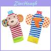 Baby Elephant Monkey Wrist Rattle Toy With Soft Fabric Material For Early Education And Sensory Development