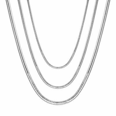 Lots 5PCS Wholesale 925 Silvering Solid Silver 1mm Snake Chain Necklace 16-24in