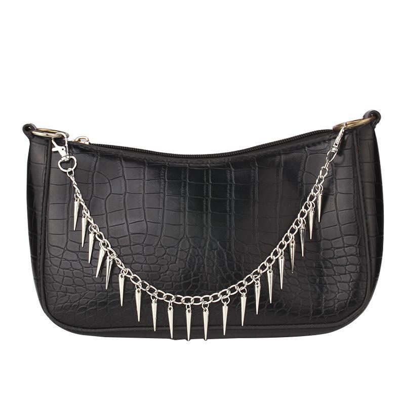 Gothic Punk Detachable Bag Chain Set With Multiple Cool Charm Designs For Handbag Decor Y2K Alt Style Daily Wear