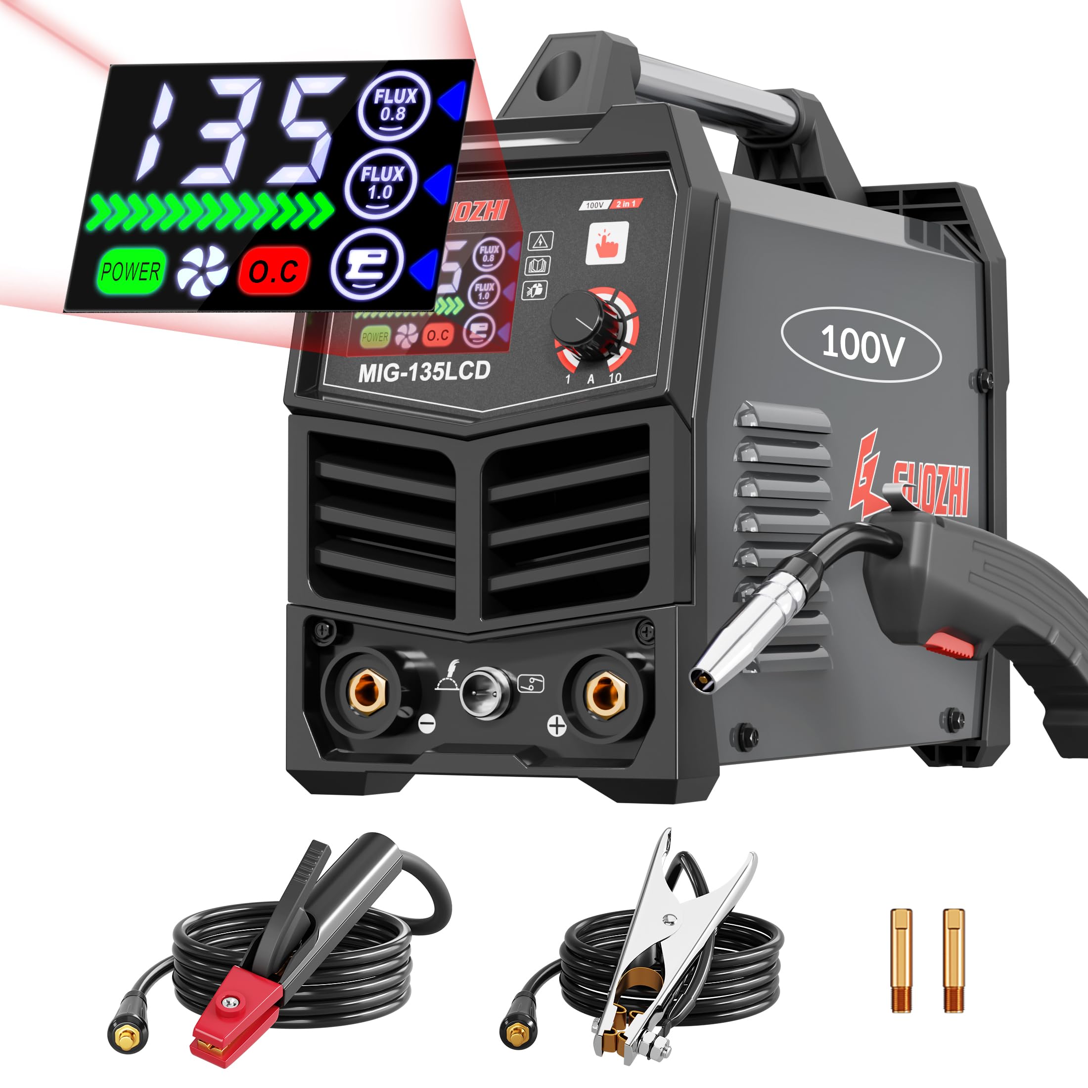 

GZ GUOZHI Welding Machine 100V Arc Welding Wire Welding Inverter DC Welding Machine Rated Usage Rate Compact Lightweight Home Use Electric Welding чорний