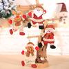 4pcs Christmas Tree Ornament Set Santa, Snowman, Reindeer, Bear Designs Festive Hanging Decorations for Holiday Party,Polyester,Holiday Pendant Decor