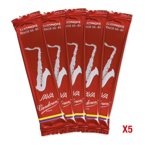Vandoren Java Filed Red Cut Tenor Saxophone Reeds, Hardness 2 (Pack of 5)
