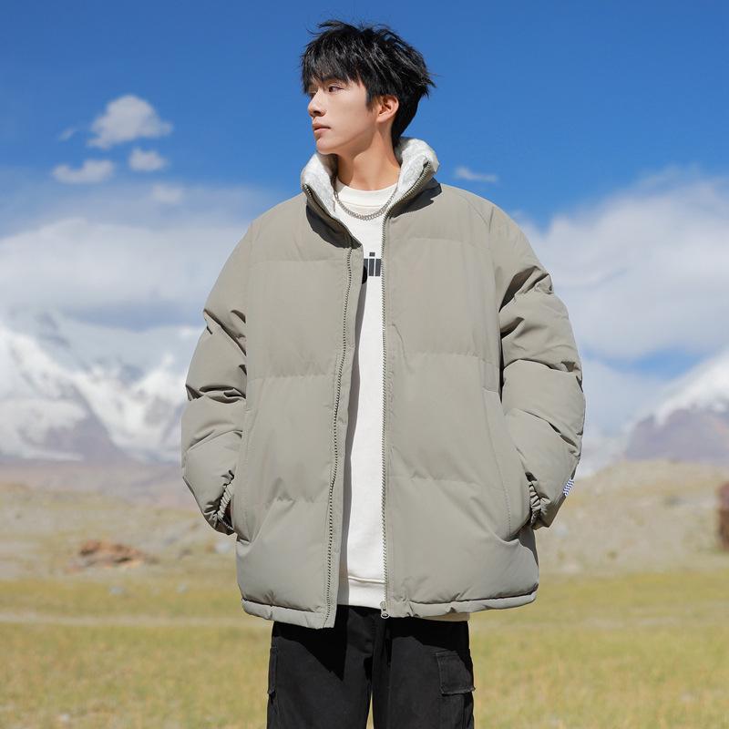 Men's 2025 Lambswool Cotton Padded Jacket - Velvet-Lined, Thick Stand Collar, Winter Warmth & Cold Protection