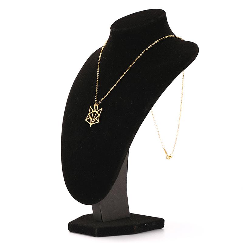 Hollow Fox Pendant Necklace Stainless Steel Women's Classic Animal Charm Double layer Bead Chain Fashion Jewelry Party Gift