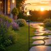 Solar Animal Garden Light, Moon Cat Bird Dog Solar Light with Metal Stake, Solar Powered Outdoor Animal Crescent Light for Patio Pathway Yard Decor