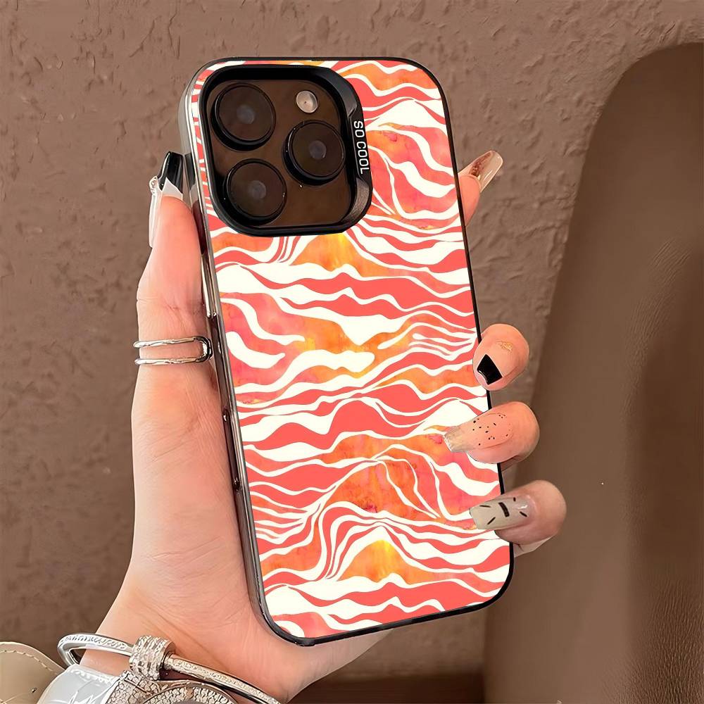 Interesting patterns phone case for iPhone 17 17Air 16 15 14 13 12 11 Pro Max Plus Colorful Silver
