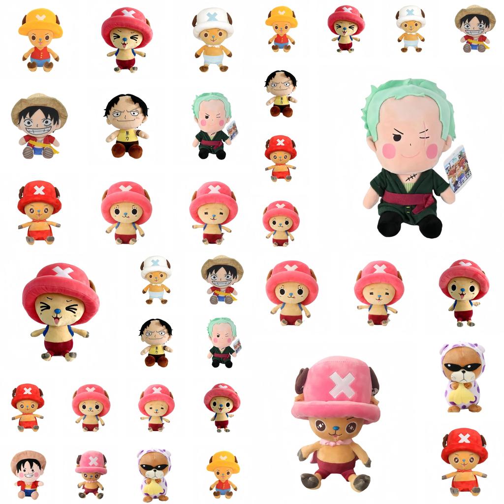 Adorable 25cm To 30cm One Piece Plush Toy Luffy Chopper Zoro Cartoon Figure Gift