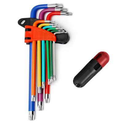 Samcos Hex Key Wrench Set with Ball Alloy Steel Hex for Digital Bicycle Motorcycle and Home with Wrench Star Wrench 9-Piece Point, 1.5mm-10mm Keys,