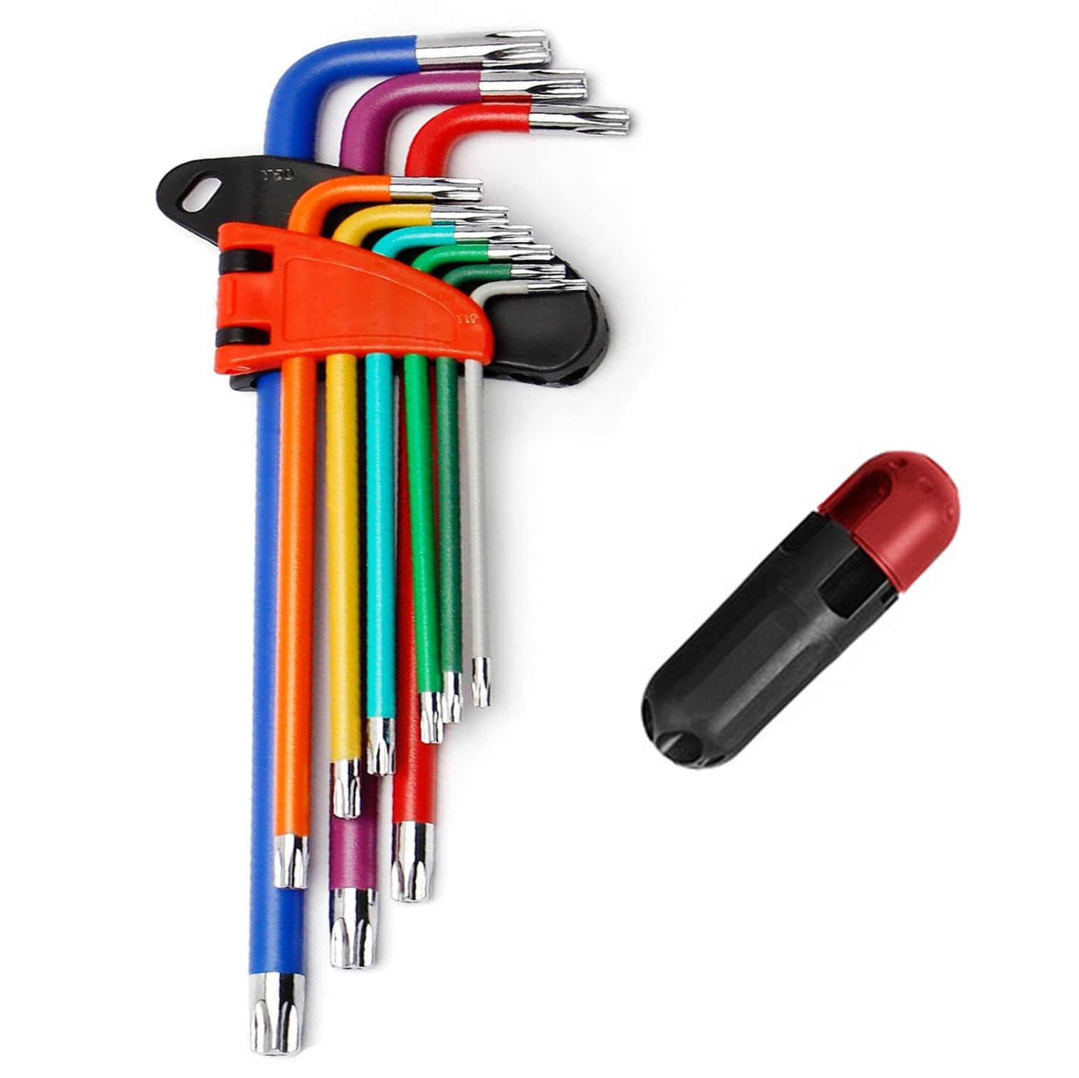 

Samcos Hex Key Wrench Set with Ball Alloy Steel Hex for Digital Bicycle Motorcycle and Home with Wrench Star Wrench 9-Piece Point, 1.5mm-10mm Keys,