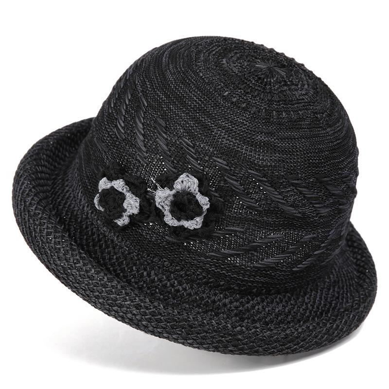 

Thin Breathable Curled Fisherman Hat Children Summer Hat For The Elderly Outdoor Travel Sunscreen Sunshade Top Hat M（56-58cm） чорний