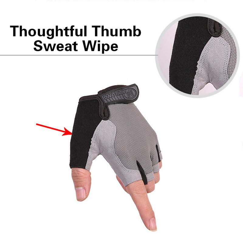 Professional Gym Fitness Breathable Anti-Slip Women Men Half Finger Summer Fishing Cycling Fingerless Gloves Female Bicycle Bike
